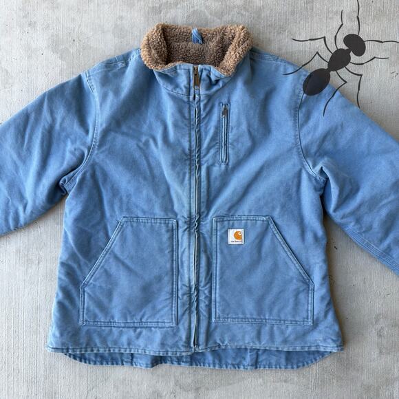 Vintage Y2K Carhartt WOMENS WJ022 FHB blue arctic work wear jacket - Picture 3 of 8